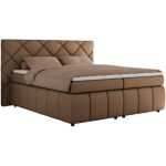 Łóżko kontynentalne RITA 140x200 - H3 - brązowy, ekoskóra