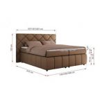 Łóżko kontynentalne RITA 160x200 - H4 - brązowy, ekoskóra