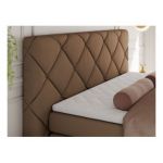 Łóżko kontynentalne RITA 160x200 - H4 - brązowy, ekoskóra