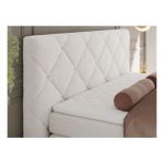 Łóżko kontynentalne RITA 140x200 - H3 - biały, boucle