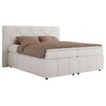 Łóżko kontynentalne RITA 140x200 - H4 - biały, boucle