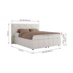 Łóżko kontynentalne RITA 160x200 - H4 - biały, boucle