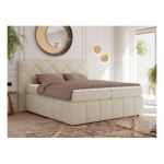 Łóżko kontynentalne RITA 140x200 - H3 - beżowy, boucle