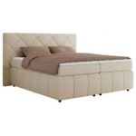 Łóżko kontynentalne RITA 160x200 - H4 - beżowy, boucle
