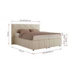 Łóżko kontynentalne RITA 180x200 - H4 - beżowy, boucle