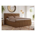 Łóżko kontynentalne RITA 140x200 - H3 - brązowy, boucle