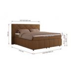 Łóżko kontynentalne RITA 160x200 - H4 - brązowy, boucle