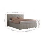 Łóżko kontynentalne RITA 140x200 - H3 - szary, boucle