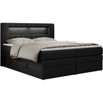 Łóżko kontynentalne GOLD 5 KING 160x200 - H4 - czarny, ekoskóra