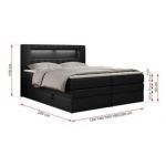 Łóżko kontynentalne GOLD 5 KING 180x200 - H4 - czarny, ekoskóra
