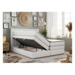 Łóżko kontynentalne GOLD 5 KING 120x200 - H3 - biały, ekoskóra