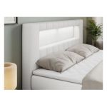 Łóżko kontynentalne GOLD 5 KING 120x200 - H3 - biały, ekoskóra