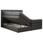 Łóżko kontynentalne GOLD 5 KING 120x200 - H4 - szary, ekoskóra