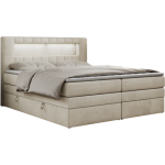 Łóżko kontynentalne GOLD 5 KING 180x200 - H3 - beżowy, welwet