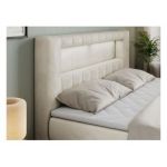 Łóżko kontynentalne GOLD 5 KING 180x200 - H3 - beżowy, welwet