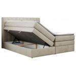 Łóżko kontynentalne GOLD 5 KING 120x200 - H4 - beżowy, welwet
