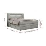 Łóżko kontynentalne GOLD 5 KING 120x200 - H3 - jasnoszary, struktura