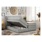 Łóżko kontynentalne GOLD 5 KING 120x200 - H3 - jasnoszary, struktura