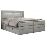 Łóżko kontynentalne GOLD 5 KING 120x200 - H3 - jasnoszary, struktura