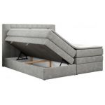 Łóżko kontynentalne GOLD 5 KING 140x200 - H3 - jasnoszary, struktura