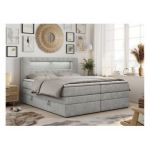 Łóżko kontynentalne GOLD 5 KING 120x200 - H4 - jasnoszary, struktura