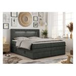 Łóżko kontynentalne GOLD 5 KING 120x200 - H3 - ciemnoszary, struktura