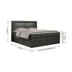 Łóżko kontynentalne GOLD 5 KING 120x200 - H3 - ciemnoszary, struktura