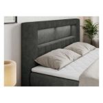 Łóżko kontynentalne GOLD 5 KING 160x200 - H3 - ciemnoszary, struktura