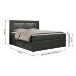 Łóżko kontynentalne GOLD 5 KING 180x200 - H3 - ciemnoszary, struktura