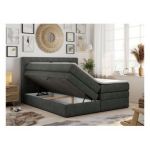 Łóżko kontynentalne GOLD 5 KING 160x200 - H4 - ciemnoszary, struktura