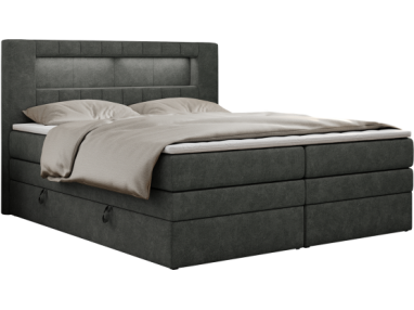 Łóżko kontynentalne GOLD 5 KING 180x200 - H4 - ciemnoszary, struktura