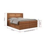 Łóżko kontynentalne GOLD 5 KING 120x200 - H3 - pomarańczowy, struktura