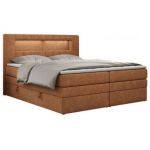 Łóżko kontynentalne GOLD 5 KING 120x200 - H3 - pomarańczowy, struktura