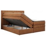 Łóżko kontynentalne GOLD 5 KING 120x200 - H3 - pomarańczowy, struktura