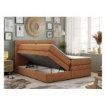 Łóżko kontynentalne GOLD 5 KING 180x200 - H3 - pomarańczowy, struktura