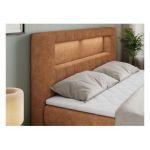 Łóżko kontynentalne GOLD 5 KING 200x200 - H3 - pomarańczowy, struktura