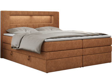 Łóżko kontynentalne GOLD 5 KING 120x200 - H4 - pomarańczowy, struktura