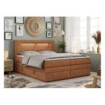 Łóżko kontynentalne GOLD 5 KING 160x200 - H4 - pomarańczowy, struktura