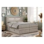 Łóżko kontynentalne GOLD 5 KING 120x200 - H3 - beżowy, struktura