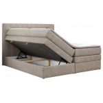 Łóżko kontynentalne GOLD 5 KING 180x200 - H3 - beżowy, struktura