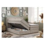 Łóżko kontynentalne GOLD 5 KING 120x200 - H4 - beżowy, struktura