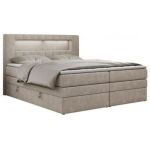 Łóżko kontynentalne GOLD 5 KING 120x200 - H4 - beżowy, struktura