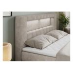 Łóżko kontynentalne GOLD 5 KING 200x200 - H4 - beżowy, struktura