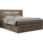 Łóżko kontynentalne GOLD 5 KING 120x200 - H3 - brązowy, welwet