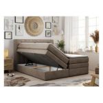 Łóżko kontynentalne GOLD 5 KING 160x200 - H3 - brązowy, welwet