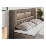 Łóżko kontynentalne GOLD 5 KING 180x200 - H3 - brązowy, welwet