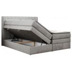 Łóżko kontynentalne GOLD 5 KING 120x200 - H3 - jasnoszary, welwet