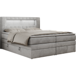 Łóżko kontynentalne GOLD 5 KING 180x200 - H3 - jasnoszary, welwet