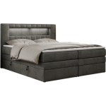 Łóżko kontynentalne GOLD 5 KING 120x200 - H3 - ciemnoszary, welwet