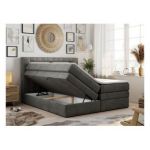 Łóżko kontynentalne GOLD 5 KING 200x200 - H3 - ciemnoszary, welwet